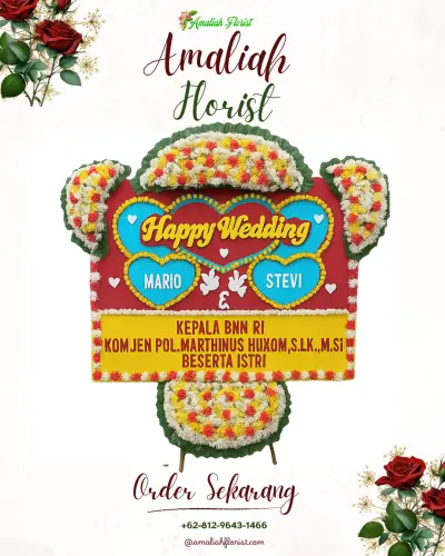 Karangan Papan Bunga Pernikahan di Tenjolahang